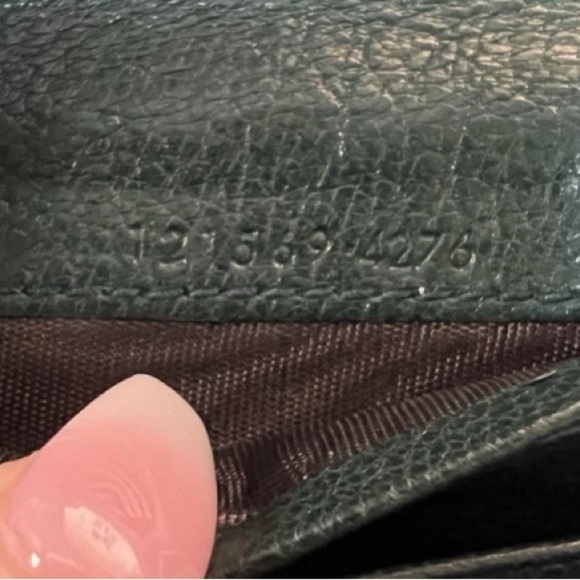 Gucci Dark Green Leather blondie compact Wallet with Logo - Picture 8 of 9